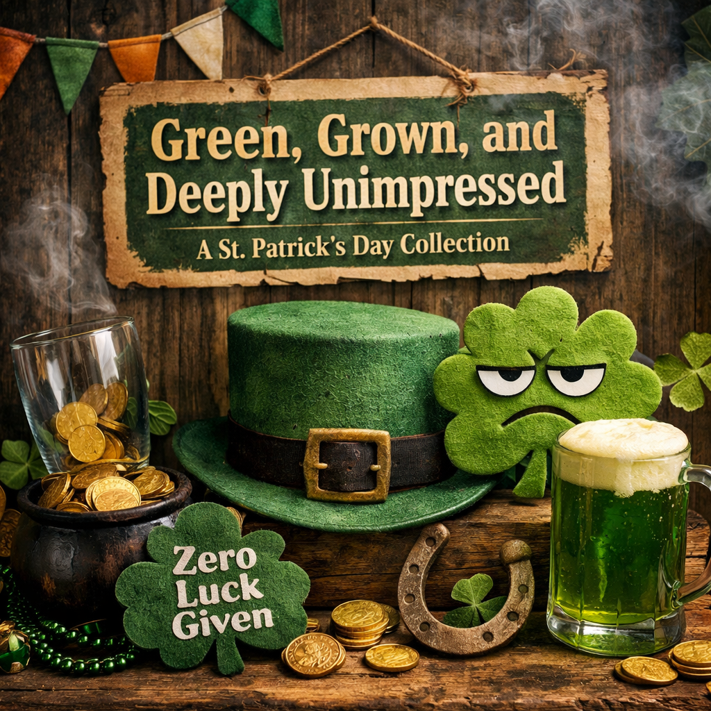 Green, Grown, and Deeply Unimpressed: A St. Patrick’s Day Collection